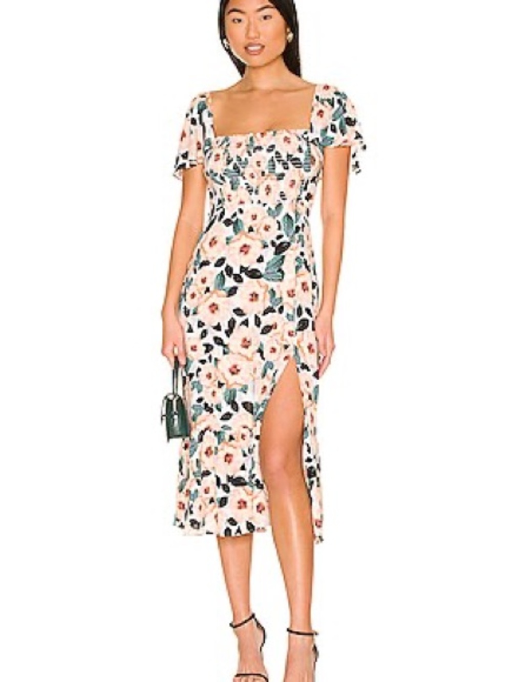 Show Me Your MUMU Brenda MIDI Dress in Steel Magnolia
